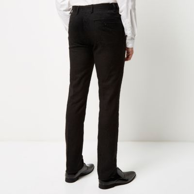 Black Vito jacquard slim fit trousers